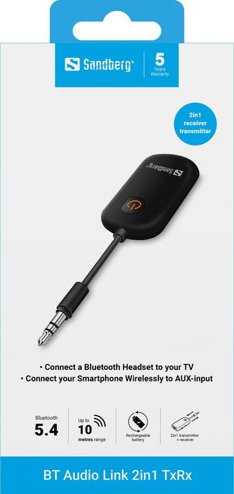 Actual product image Sandberg Bluetooth Audio Link 2in1 TxRx (Transmitter & Receiver)