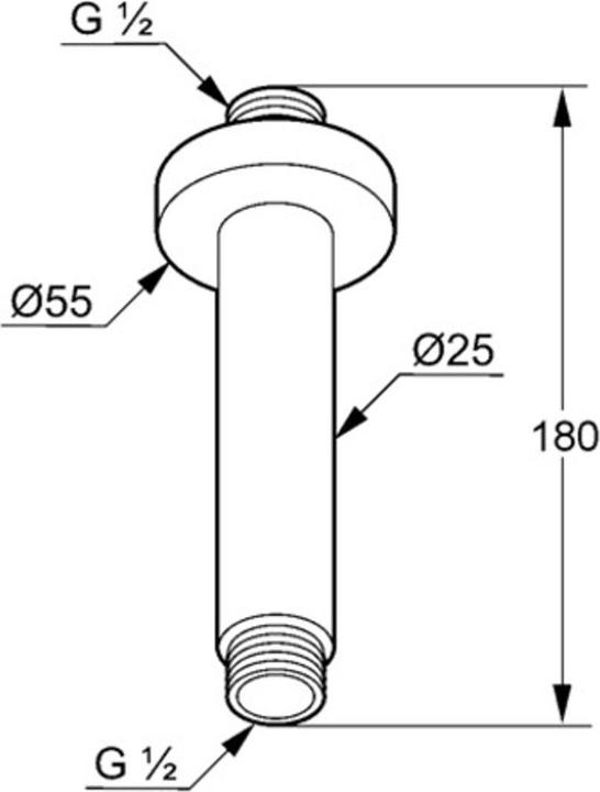Produktbild Kludi Deckenauslass A-QA DN 15, 150mm chrom
