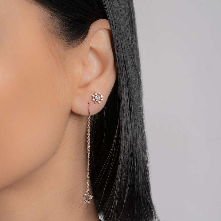 Actual product image Bijouteria Ear studs (Zirconia, PVD coating (gold coloured), Silver 925)