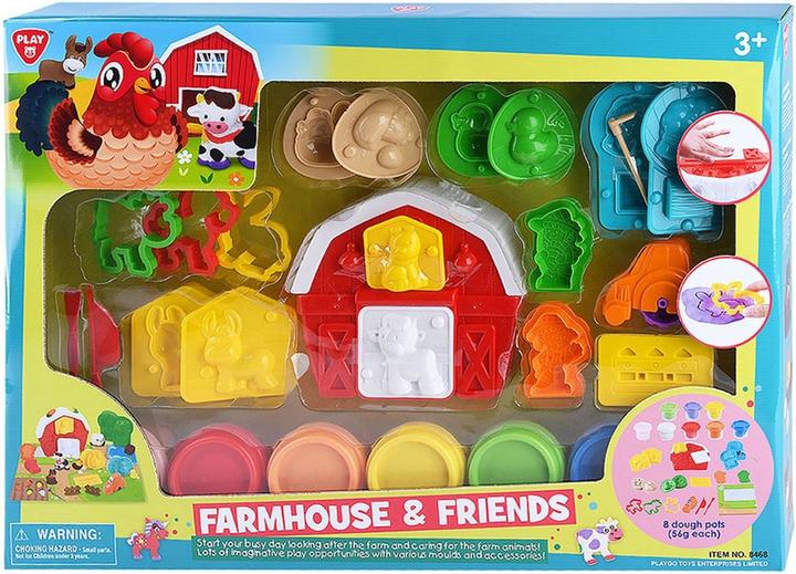 Play Farm and Friends Kit d'argile avec 8 pots en argile