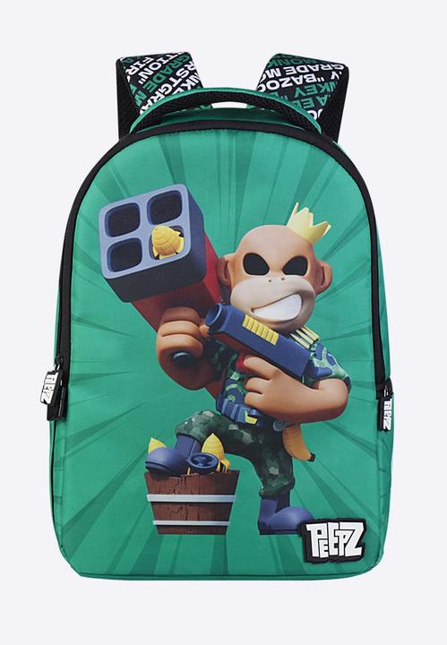Firstgrade - Monkey PEEPZ Backpack - Green - 46 cm x 28.5 cm x 12.5 cm