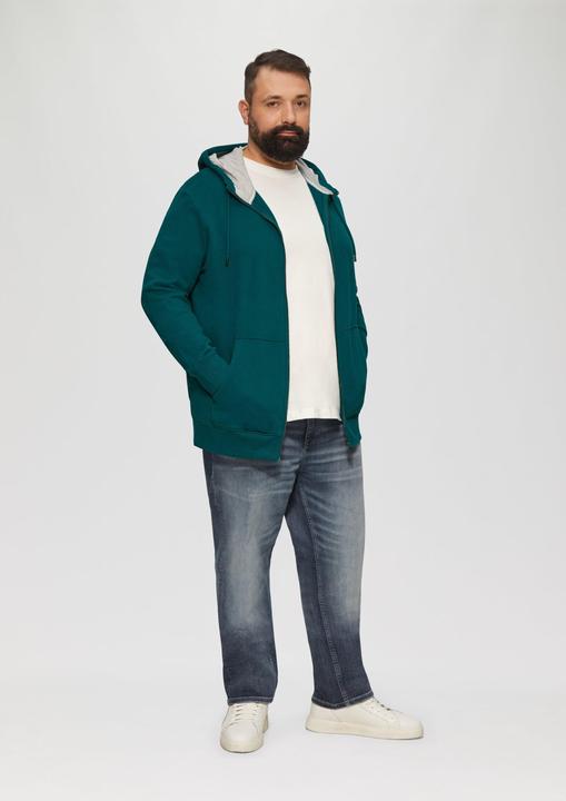 Produktbild s.Oliver Sweatshirt Jacke Sweatshirt-Jacke mit Kapuze und Logo (3XL)