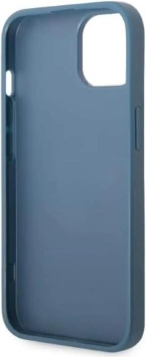 Productafbeelding Guess GUHCP13SP4TPB iPhone 13 mini 5,4" niebieski/blauw hardcase 4G Driehoek Logo Cardslot (Apple iPhone 13 mini)