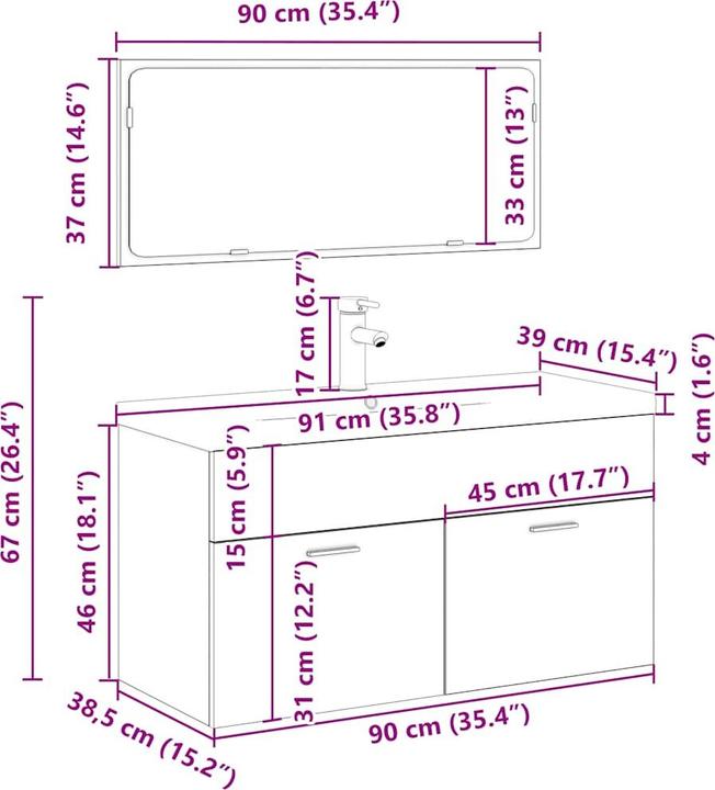 Produktbild vidaXL Badezimmermöbel-Set
