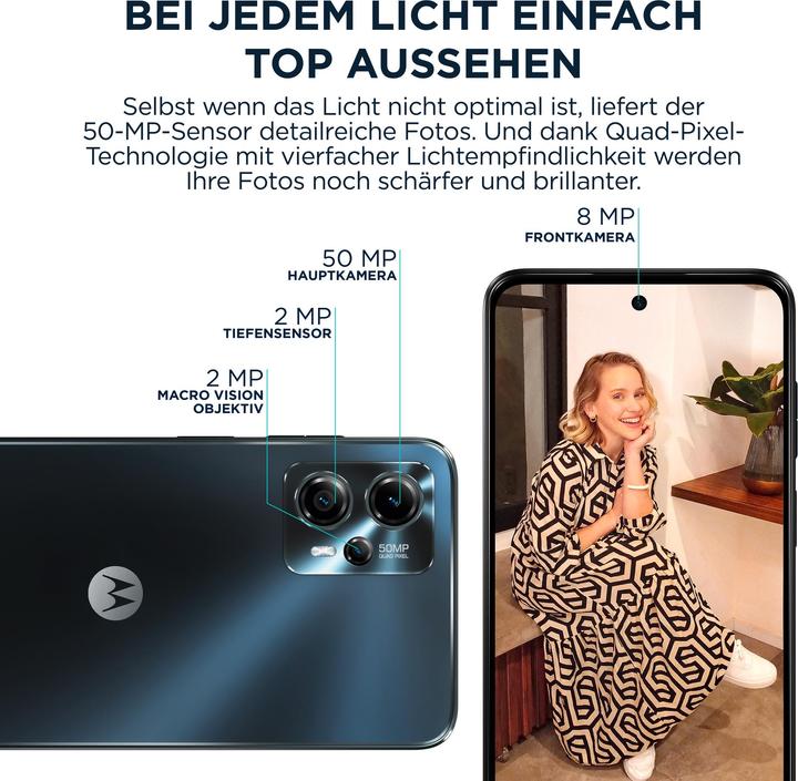 Productafbeelding Motorola Moto G13 (128 GB, Matte Houtskool, 6.50", Dubbele SIM, 4G)