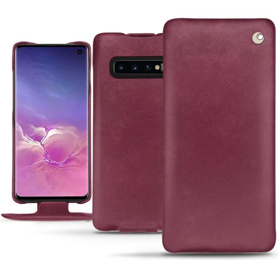 Noreve Lederschutzhülle vertikal (Samsung Galaxy S10), Smartphone Hülle, Violett
