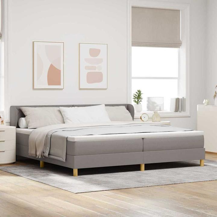 Produktbild VidaXL Boxspringbett Mit Matratze Stoff Taupe (200 x 200 cm)
