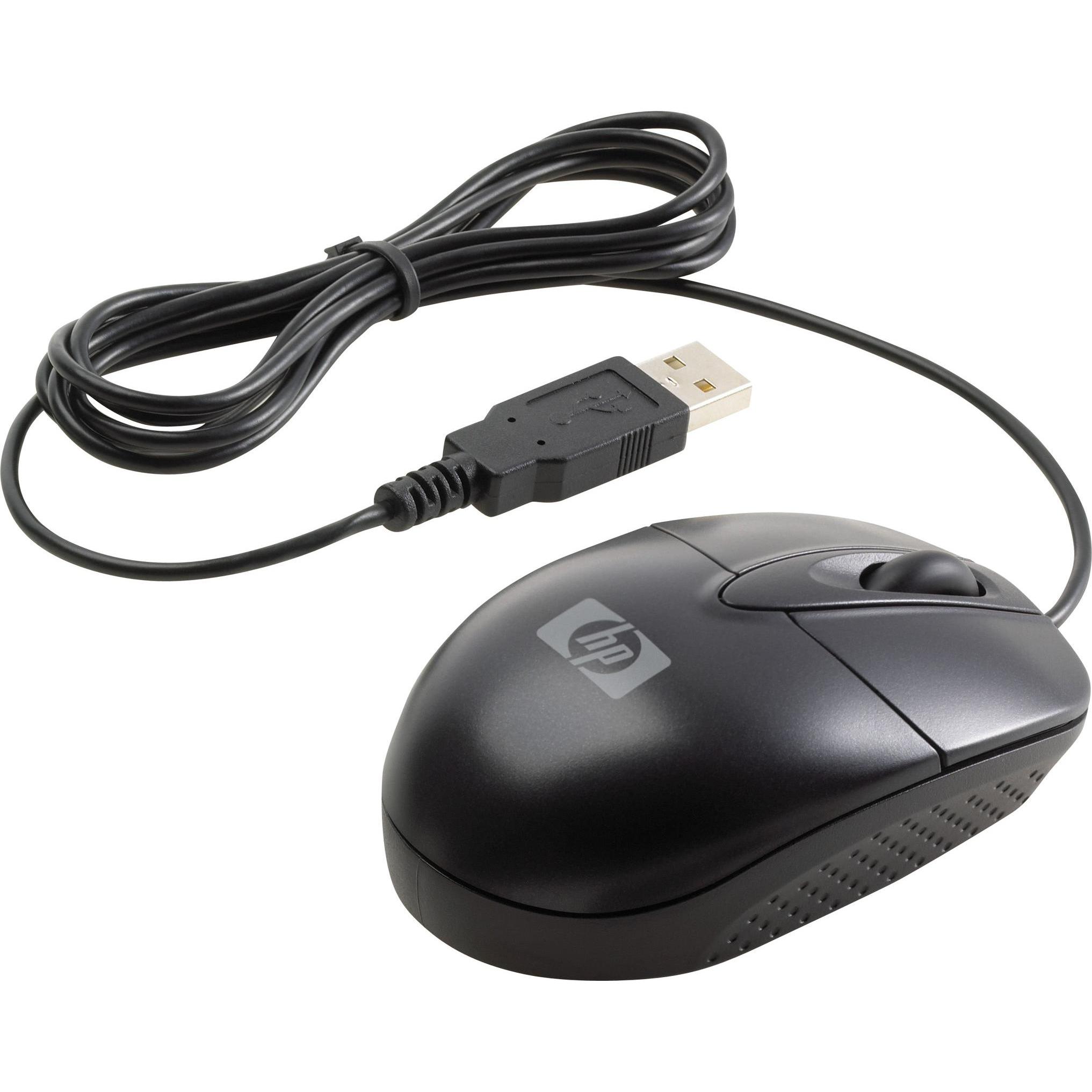 HP Mouse ottico da viaggio USB (Cablato), Mouse, Nero
