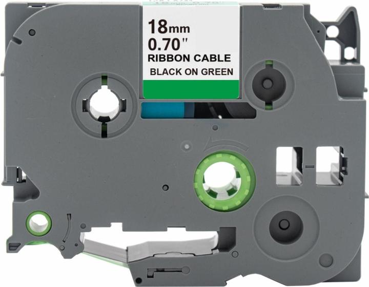 Produktbild Hermex Alternatives Etikettenband zu Brother TZe-FX741 Beschriftungsband (1.80 cm, Grün, Schwarz)