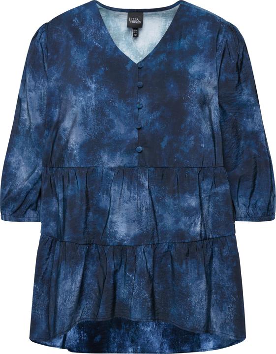 Produktbild Ulla Popken Bluse, Batikdruck, A-Linie, V-Ausschnitt, Langarm (58)