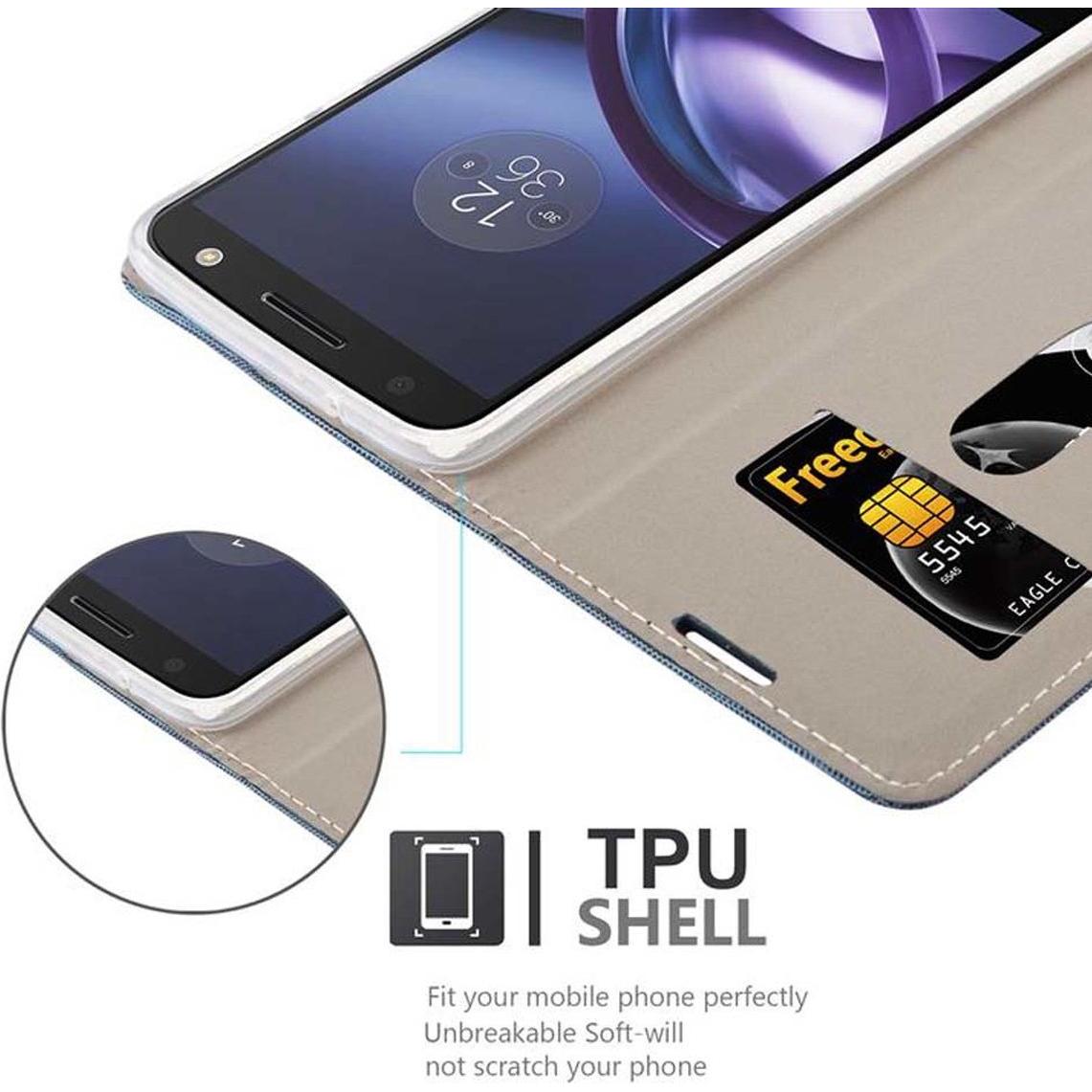 Thumbnail - Cadorabo Book Jeans Optik Cover (Motorola Moto Z), Smartphone Hülle, Blau