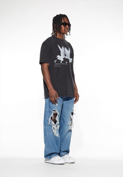 Actual product image Lost Youth LY ACID WASHED TEE DOVE - 105673 (L)