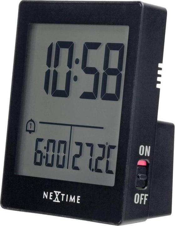 Actual product image Nextime Digital table alarm clock 7.7x8.9x3cm, radio-controlled, ABS, "Wake Up"