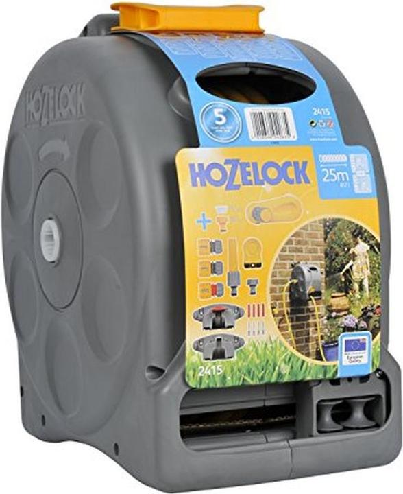 Hozelock 24770000 Avvolgitubo 2-in-1 Da 50 Metri - Montabile A Parete O Autoportante, Per Tubo Da 12,5mm