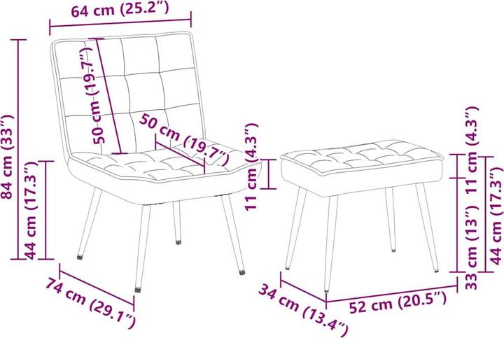 Produktbild vidaXL Relaxsessel mit Hocker