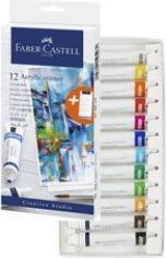 Productafbeelding Faber-Castell Acrylverf in tube, kartonnen doos à 12 stuks Sterk gepigmenteerde, lichtechte kleuren met glans (20 ml)
