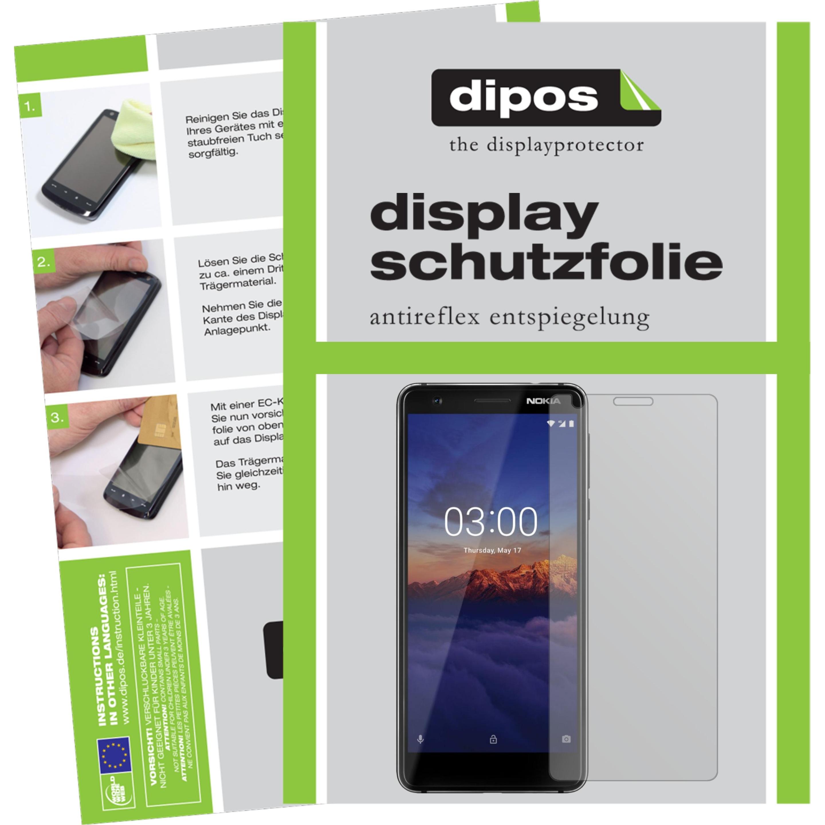Dipos Displayschutzfolie Antireflex (1 Stück, Nokia 3.1), Smartphone Schutzfolie, Transparent