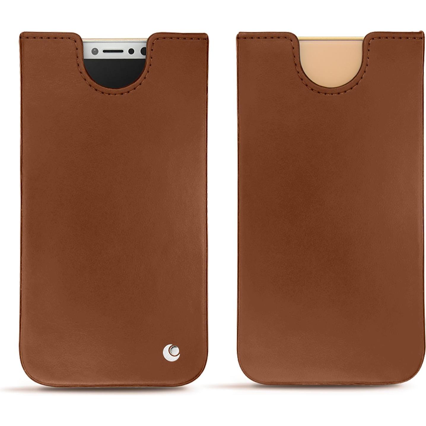 Noreve Lederschutzhülle (Apple iPhone X), Smartphone Hülle, Braun