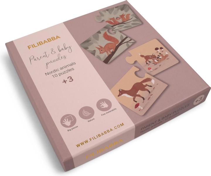 Immagine prodotto Filibabba Puzzle per genitori e figli - Mondo animale nordico (10 pezzi)