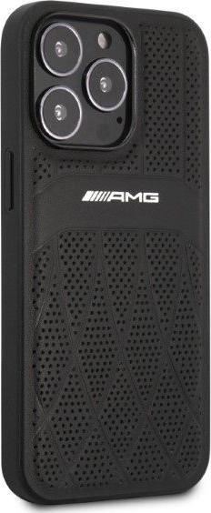 Actual product image Mercedes AMG AMHCP13LOSDBK iPhone 13 Pro / 13 6.1" czarny/black hardcase Leather Curved Lines (Apple iPhone 13 Pro)