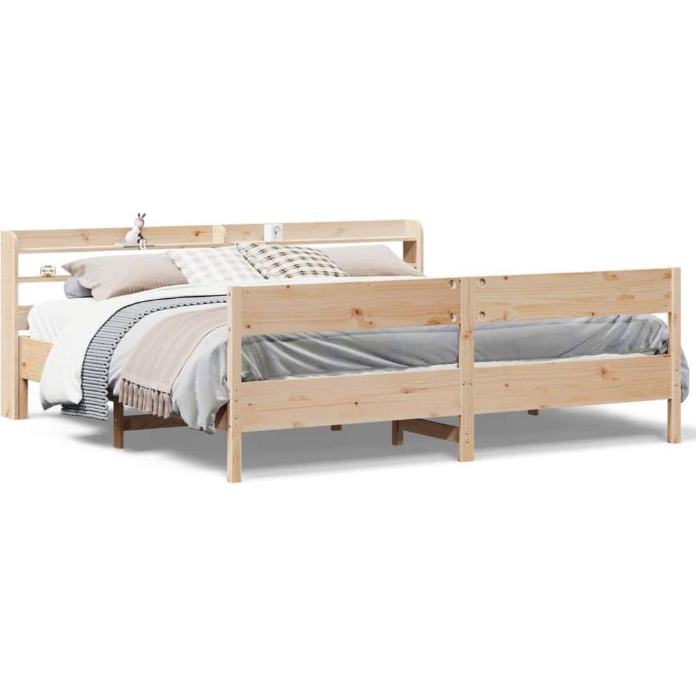 VidaXL, Bett, Bett ohne Matratze Kiefer (200 x 200 cm)