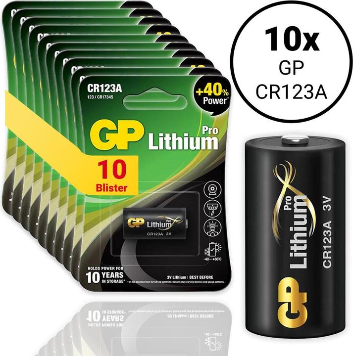 GP Batteries GP CR123A Pro Lithium (CR17345) - 10 Batterien (10 pcs., CR123A, 1500 mAh)