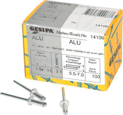 Actual product image Gesipa Rivets aveugles 3.0x10 mm aluminium 100 pièces