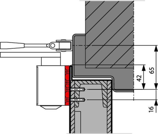 Produktbild Dormakaba Montageplatte zu TS 73 V / TS 83 (Zimmertür, Eingangstür, Holztür, Balkontür, Indoor)
