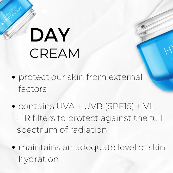 Actual product image Dermedic Deep moisturising face cream SPF 15 Hydrain3 Hyaluro 50 ml (50 ml, Day cream)