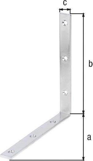 Image du produit GAH Equerre de poutre L180x180 mmmm Largeur 20 mm étroite Acier brut galvanisé passivé à couche épaisse (Angle de rayonnement, 1 pcs)