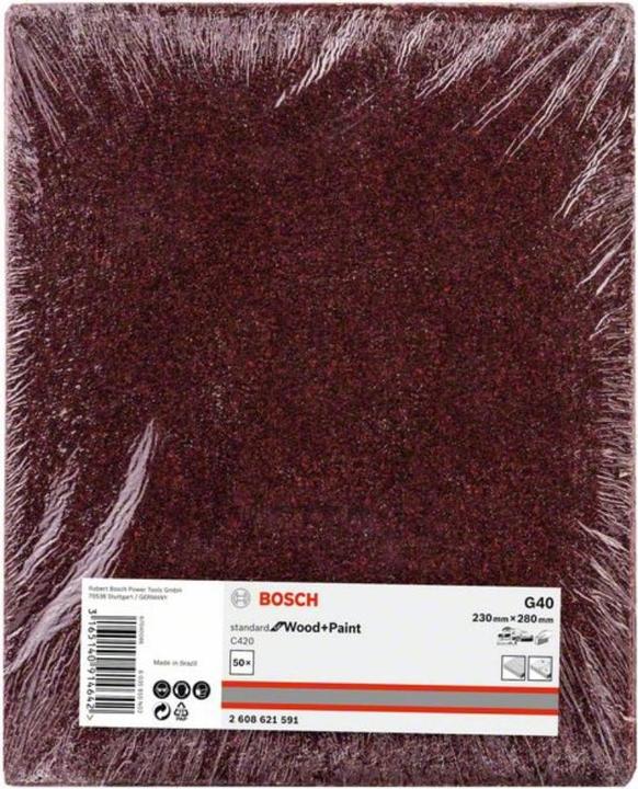 Immagine prodotto Bosch Professional Zubehör Foglio abrasivo C420 SfWP, 230 x 280 mm, G40 (40)
