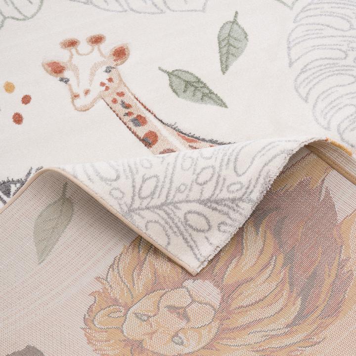 Actual product image Pergamon Kinder Teppich Maui Kids Giraffe Zebra Löwe (140 x 200 cm)