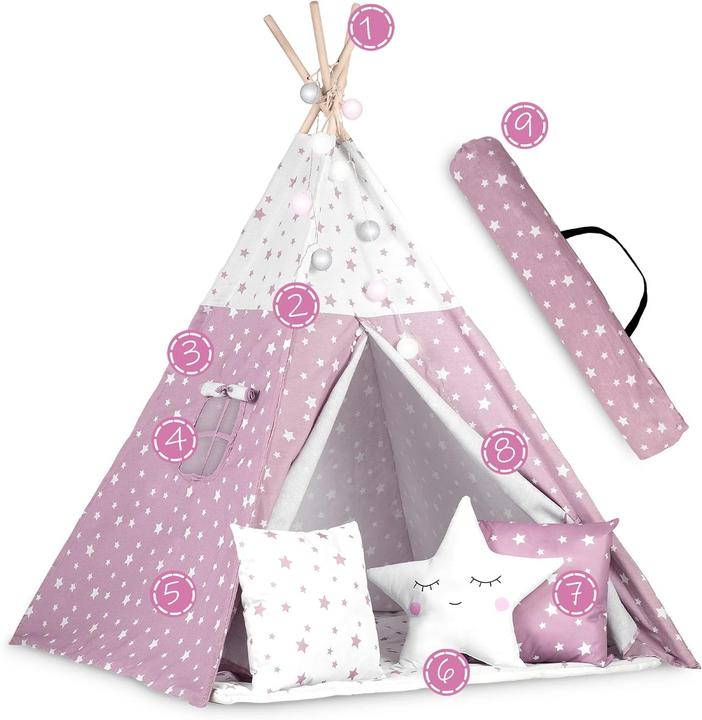 Produktbild Tenda Tepee per Bambini con Materiali Naturali