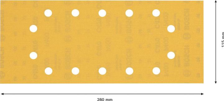 Produktbild Bosch Professional Zubehör EXPERT C470 Schleifpapier mit 14 Löchern für Schwingschleifer, 115 x 280 mm, G 400, 10-tlg. (400)