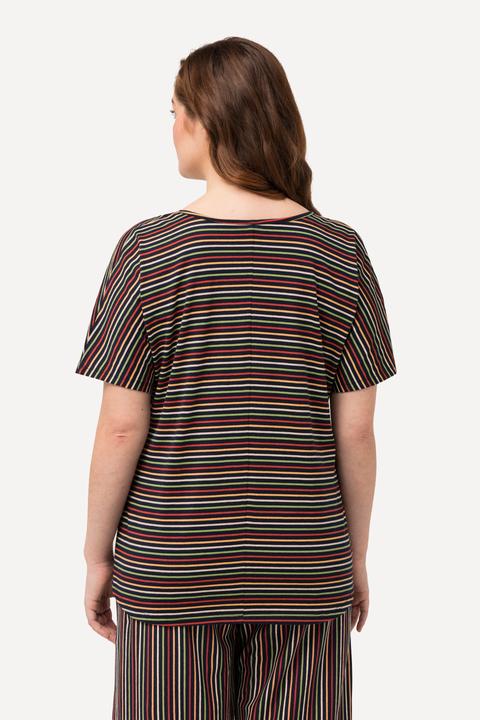 Image du produit Ulla Popken T-shirt de pyjama rayé, manches courtes et col en V (46, 48)