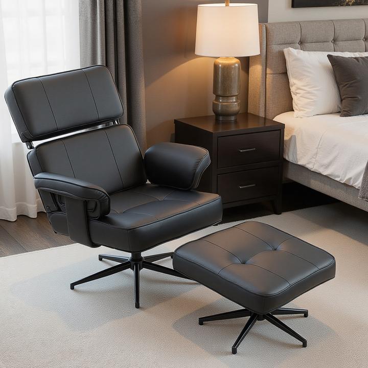 Produktbild Homcom Relaxsessel Kunstleder, Metall Schwarz