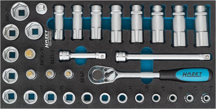 Image du produit HAZET Jeu de clés à douilles 163-483/33 ∙ Carré creux 10 mm (3/8 pouce) ∙ Profil Traction à 6 pans … (10 mm, 11 mm, 12 mm, 13 mm, 14 mm, 15 mm, 16 mm, 17 mm, 18 mm, 19 mm, 20 mm, 21 mm, 22 mm)