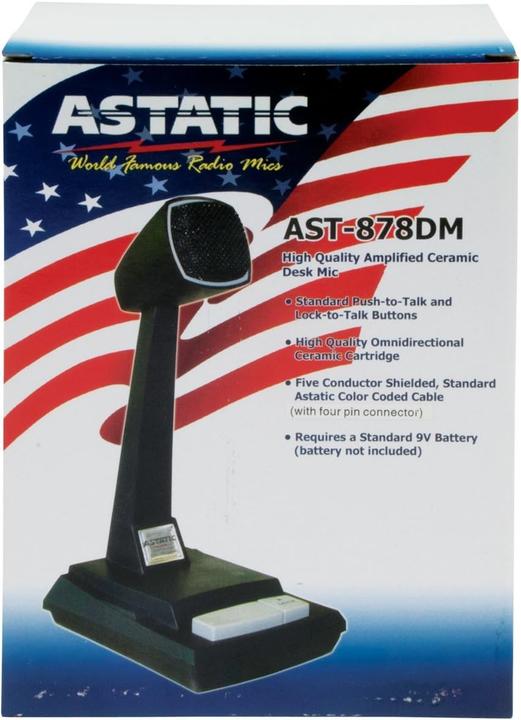 Produktbild Astatic 302-AST878DM CB Desk Microphone, Black, Auxiliary