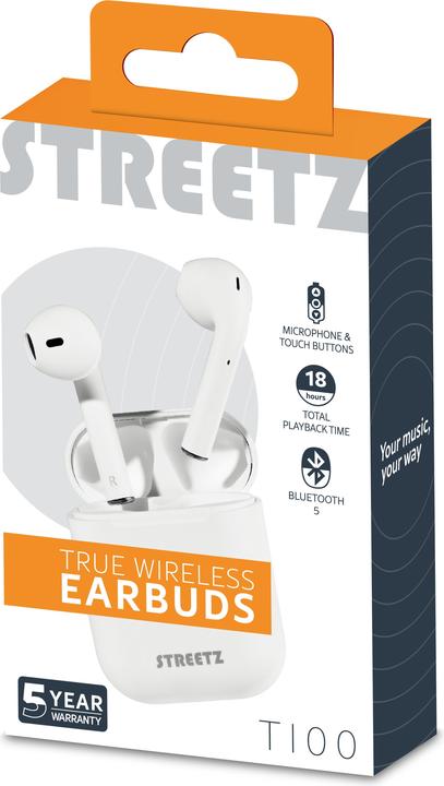 Actual product image Streetz TWS-0004 (No noise cancellation, 4 h, Wireless)