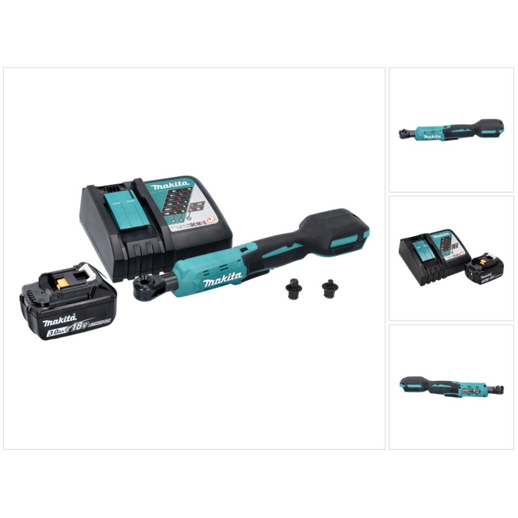 Makita, Ratsche, DWR 180 RF1 Akku Ratschenschrauber 18 V 47,5 Nm 1/4" 3/8" + 1x Akku 3,0 Ah + Ladegerät (1/4")