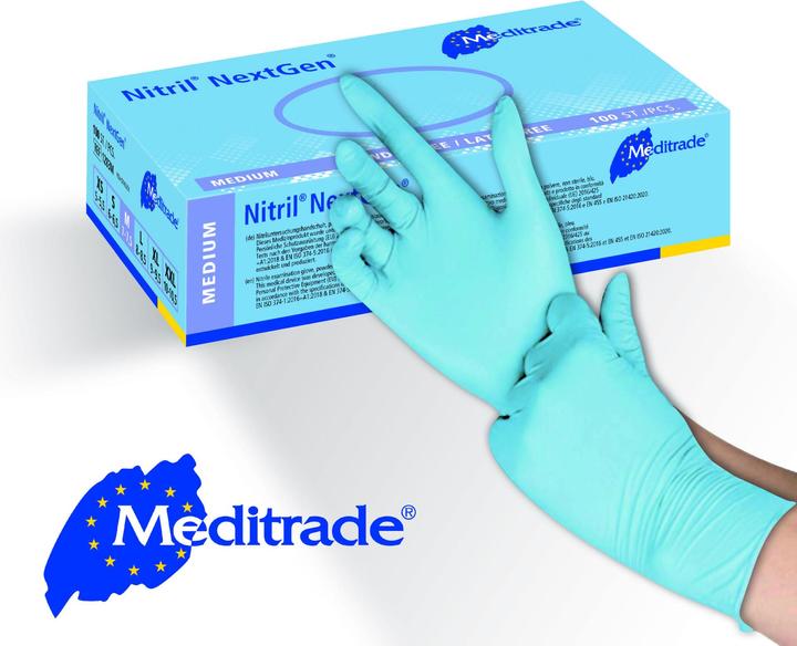 Produktbild Meditrade Nitril-Einweghandschuhe NextGen®, blau, VE 10 Spenderboxen à 100 Stk, Grösse S (S)