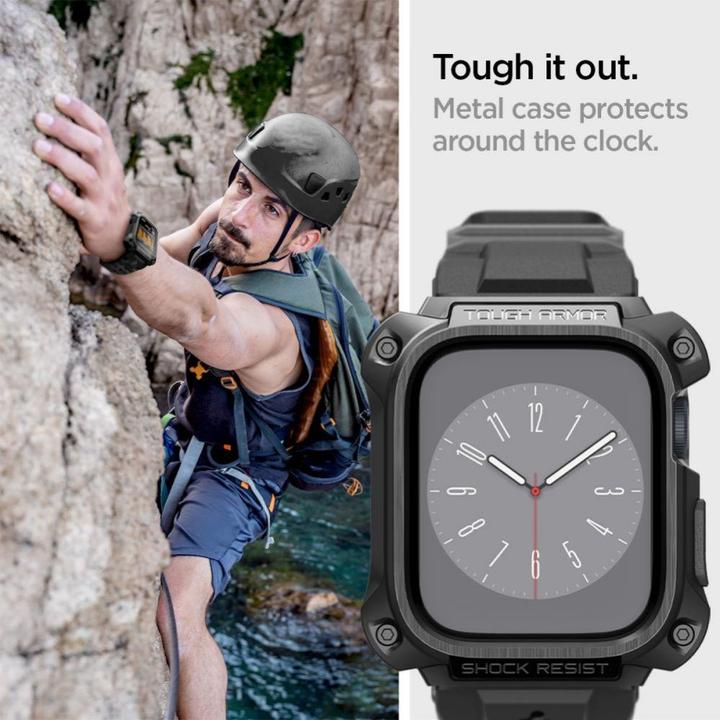 Actual product image Spigen Tough Armor PRO Apple Watch 7/8 45mm czarny/metal black ACS05237