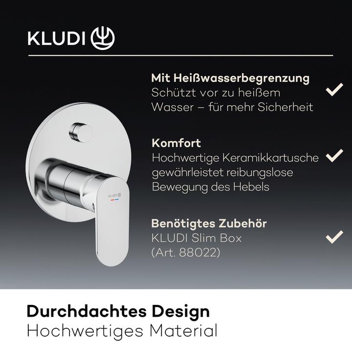 Produktbild Kludi X1 Unterputz Wannefüll-& Brause-Einhandmischer, push & switch