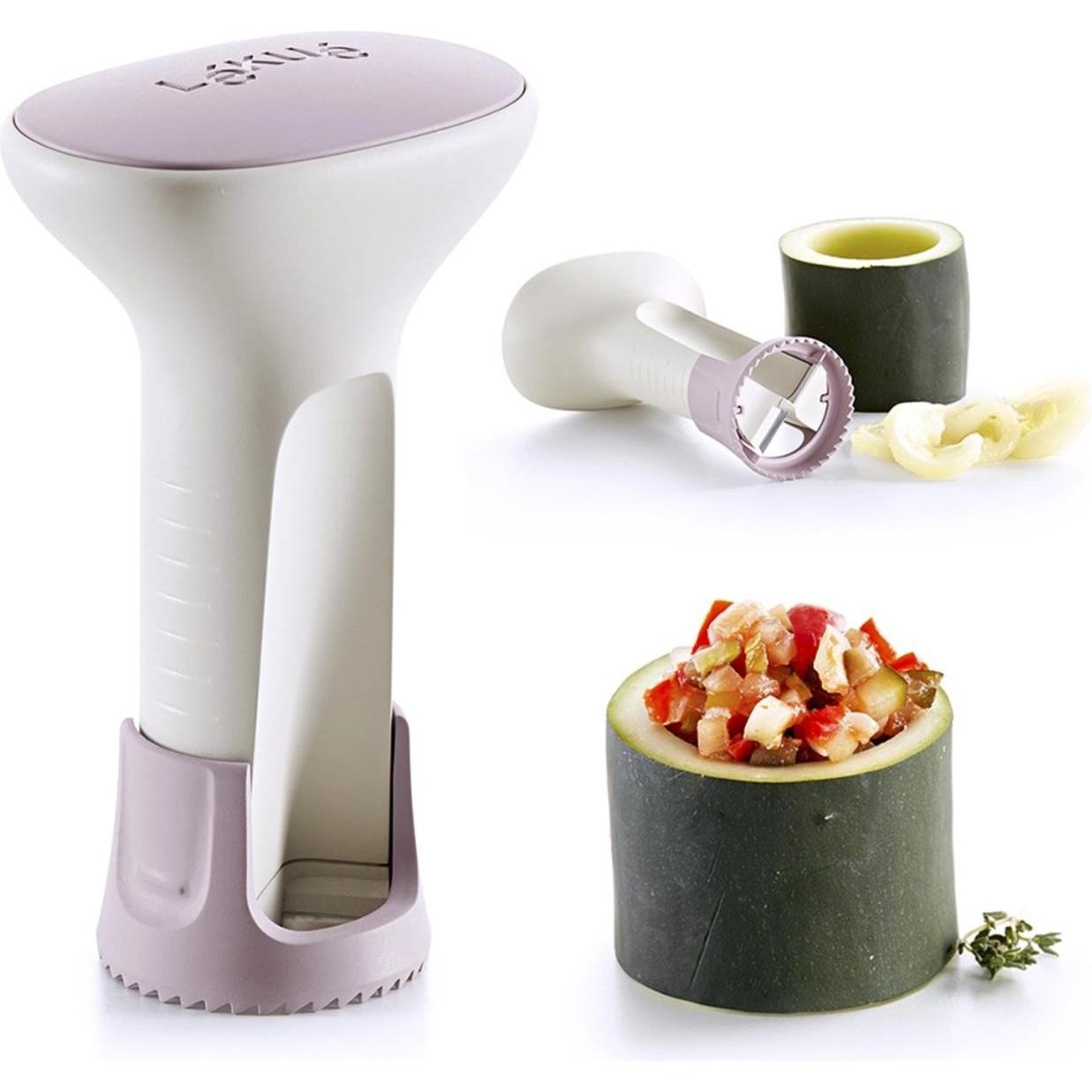 Thumbnail - Lékué Gemüseschneider Veggie Cup Weiss/Violett, Küchenreibe, Weiss