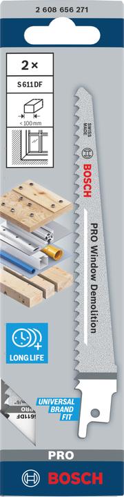 Actual product image Bosch Professional Zubehör PRO Window Demolition S611DF sheet, 1.25 x 19 x 150 mm, 2 pcs.