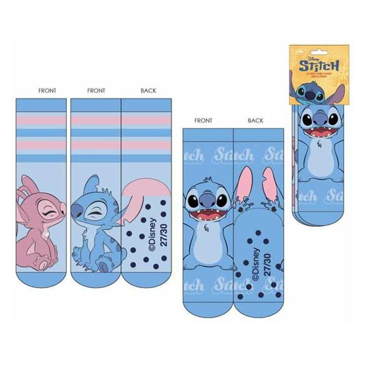 Disney, Unisex, Socken, Rutschfeste Socken Stitch, Mehrfarbig, (2er Pack, 35 - 38)