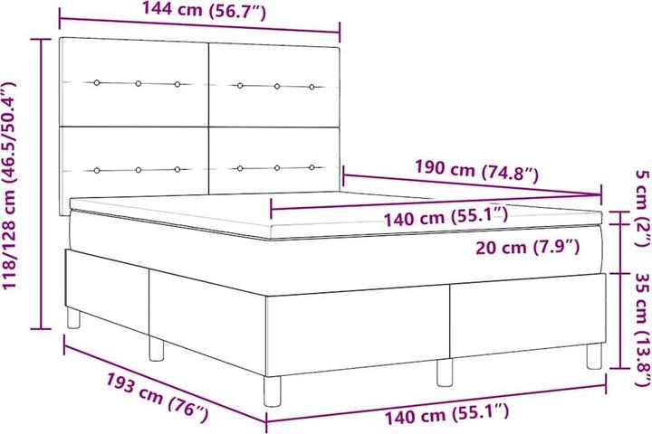 Immagine prodotto vidaXL Materasso da letto (140 x 190 cm)