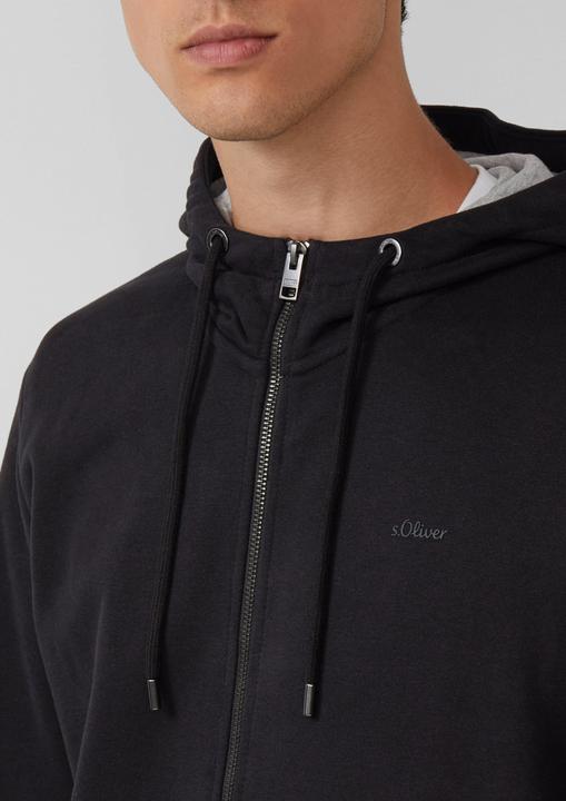 Produktbild s.Oliver Sweatshirt Jacke Sweatshirt-Jacke mit Kapuze und Logo (S)