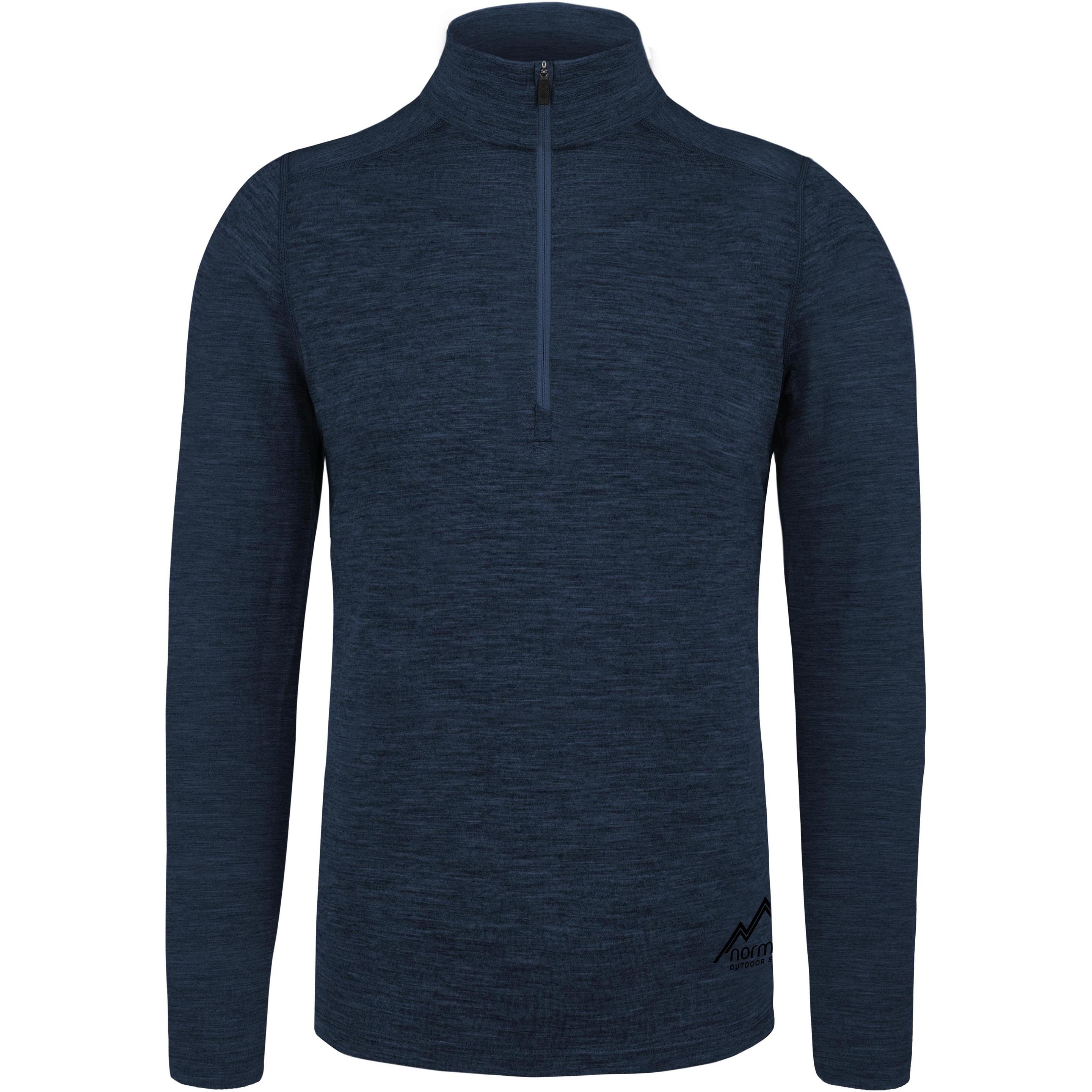 Normani, Herren, Pullover, Herren Merino Langarm mit 1/4 Zipper Canberra - 1583, Blau, (3XL)