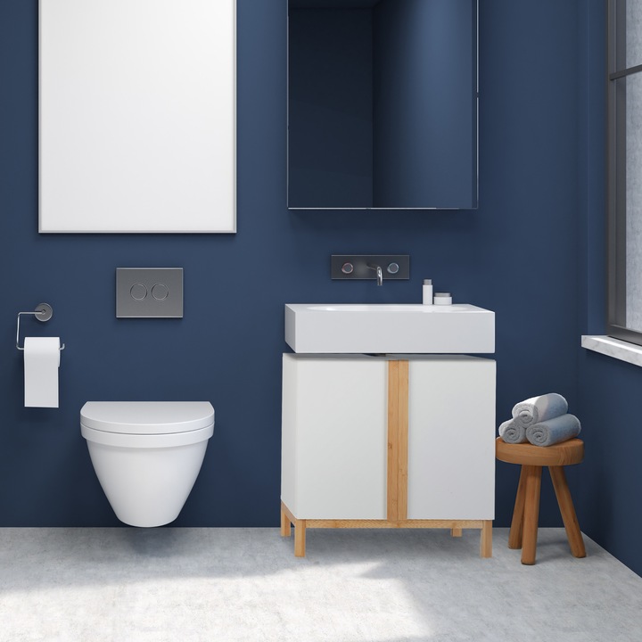 Actual product image Relaxdays Bathroom Floor Cabinet, 2 Shelves (60 x 30.5 x 60.5 cm)